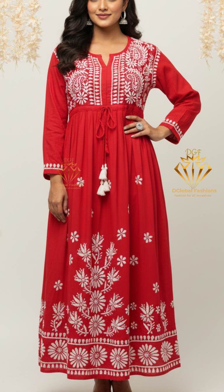 Lucknowi Chikankari Rayon Gown