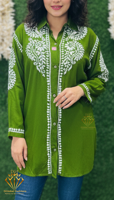 Lucknowi Chikankari Modal Shirt