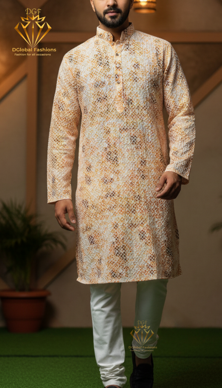 Men’s Kurta Set with Elegant Sequin Work