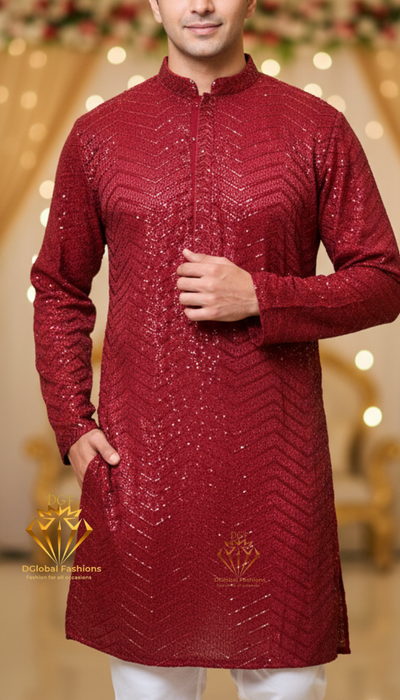 Chikankari Sequin Work Kurta Set