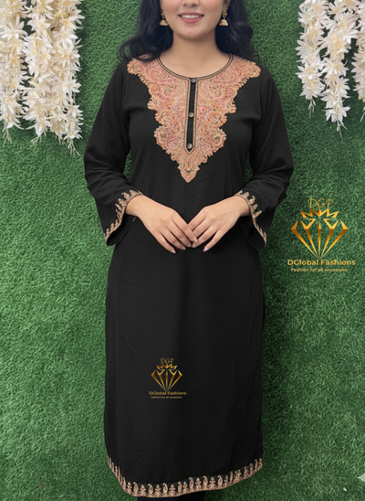 Kashmiri Pheran with Kashmiri Work on Neck and Sleeves