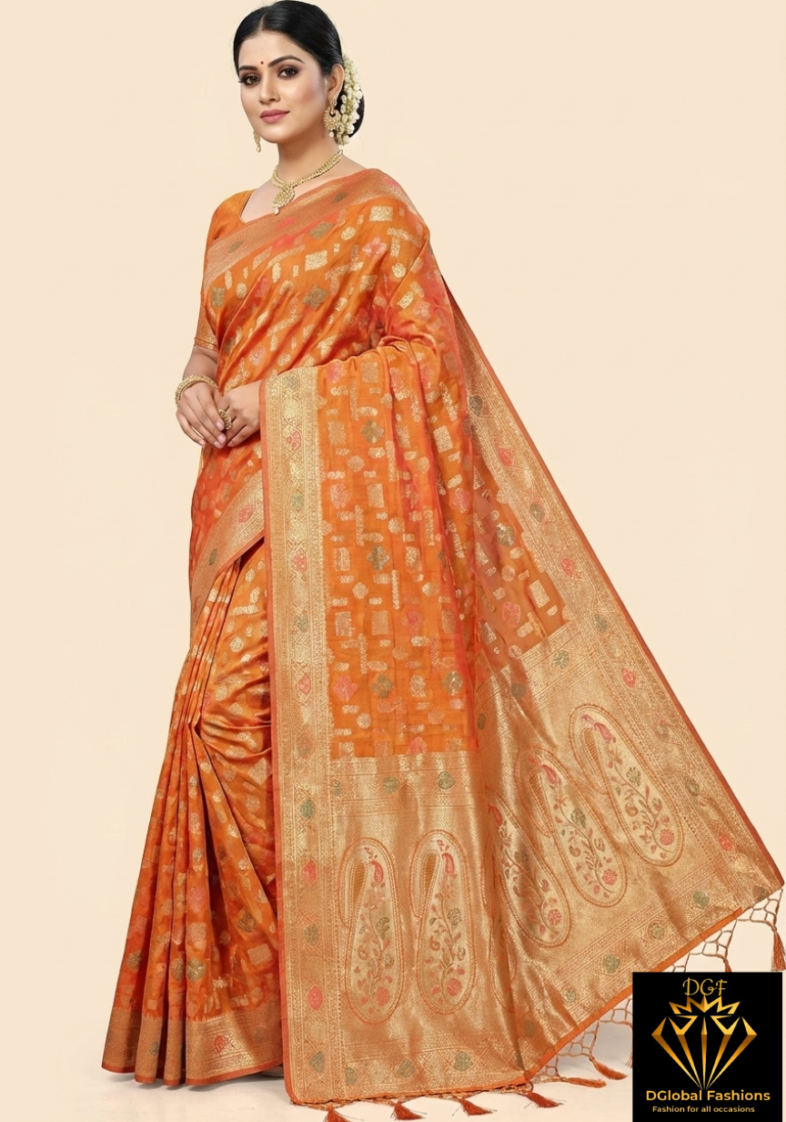 Banarasi Zari Woven Saree with Traditional Motifs