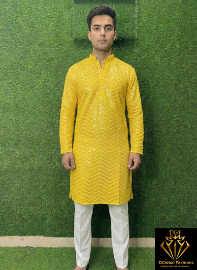 Chikankari Sequin Work Kurta Set