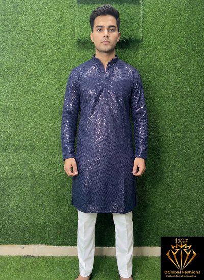 Chikankari Sequin Work Kurta Set