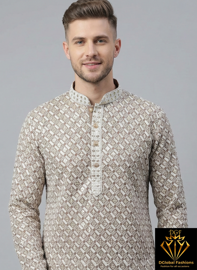 Men’s Kurta Set with Elegant Sequin Work