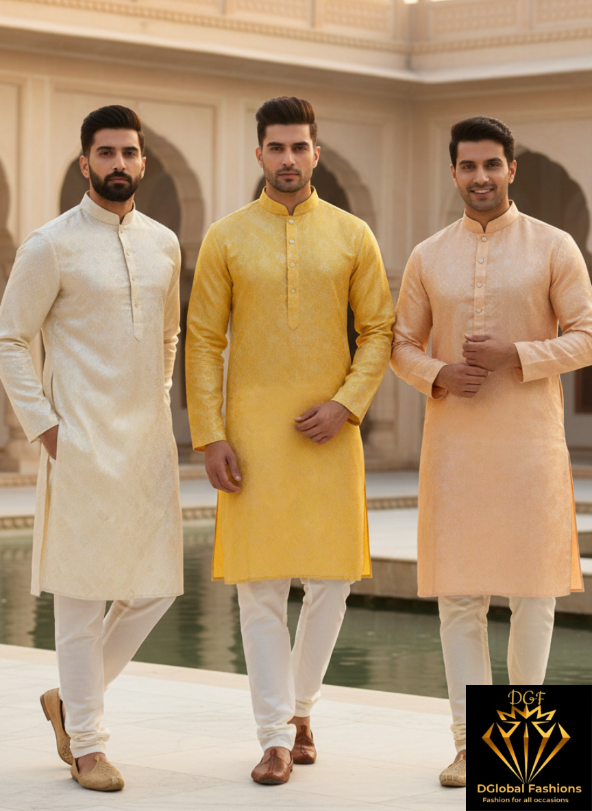 Men’s Party Wear Jacquard Kurta Pajama Set