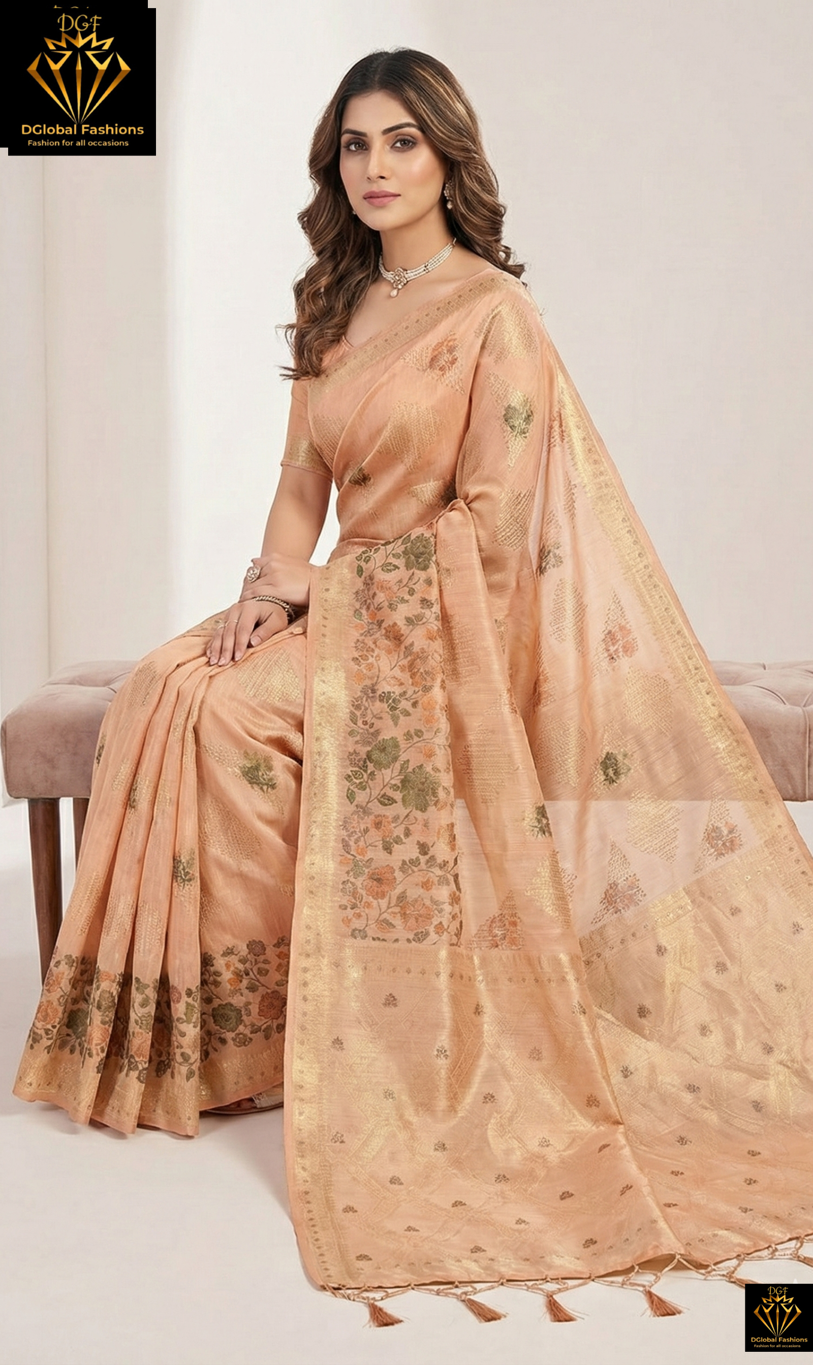 Banarasi Saree with Floral and Zari Weaving