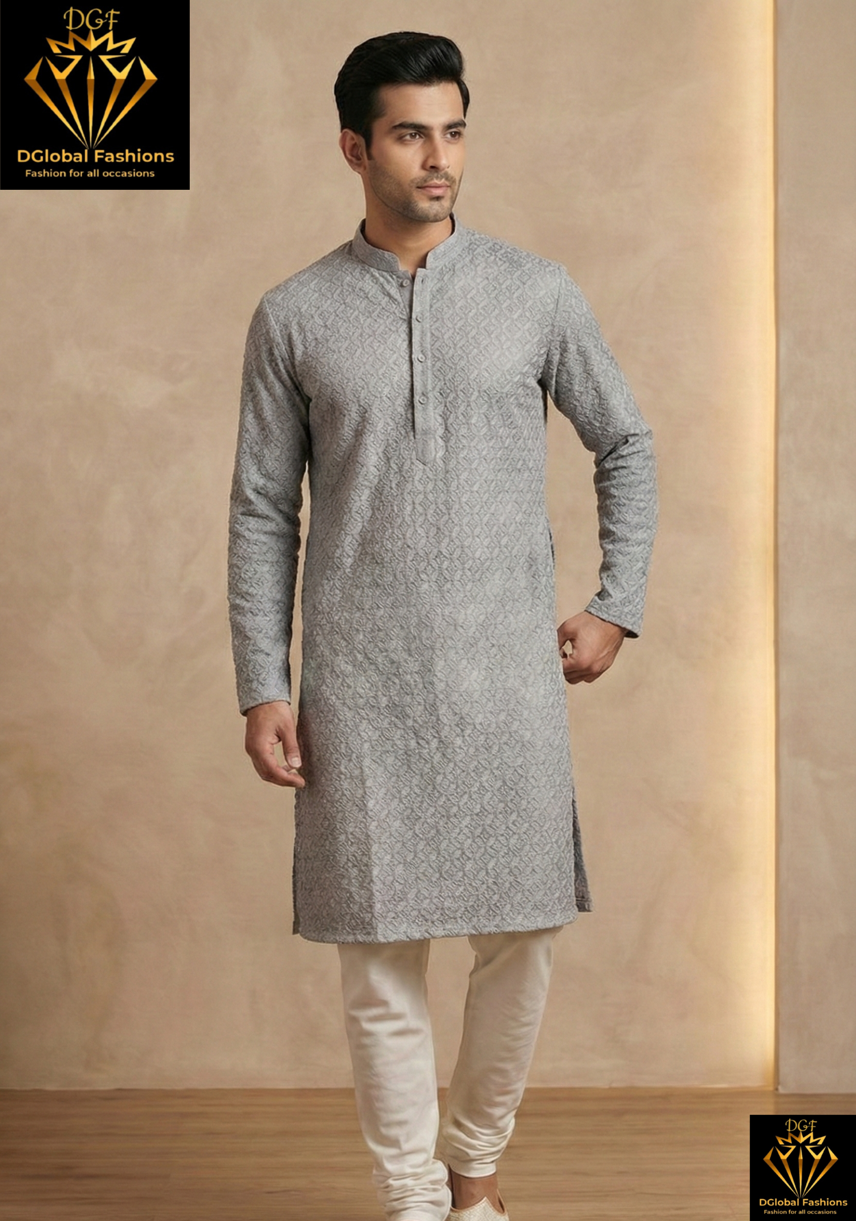 Chikankari Sequin Work Kurta Pajama Set – Elegant Ethnic Wear