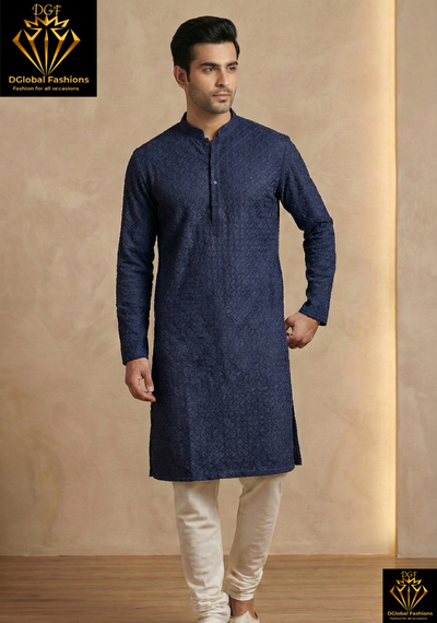 Chikankari Sequin Work Kurta Pajama Set – Elegant Ethnic Wear