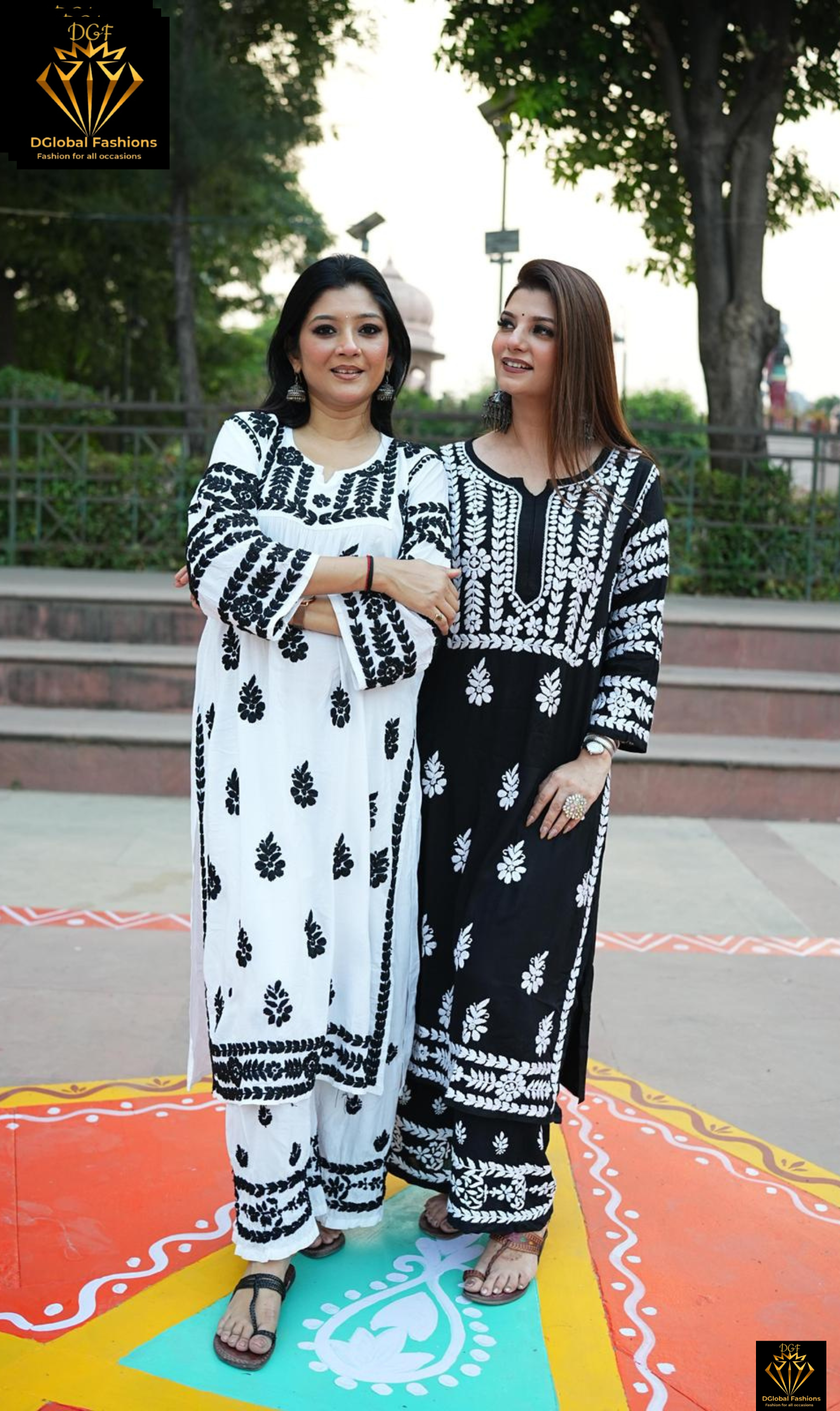 Lucknowi Chikankari Handwork Nyra Cut Kurti with Palazzo Set
