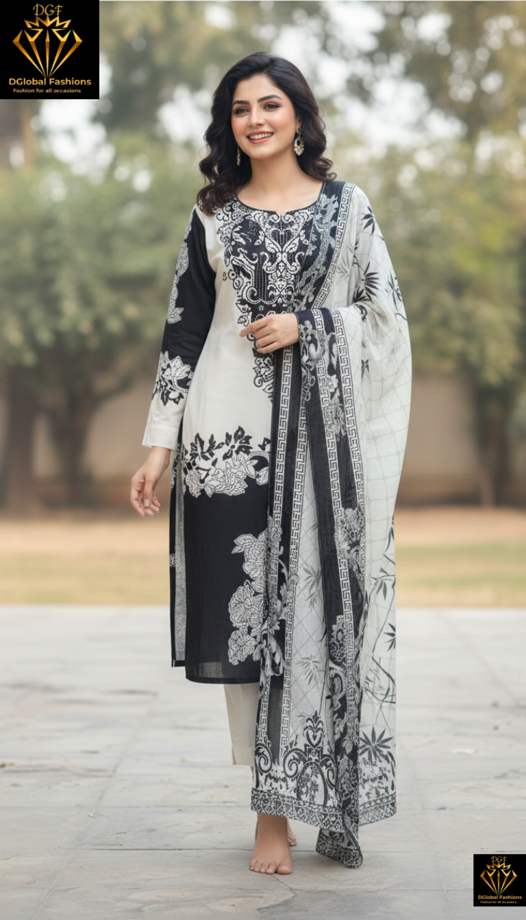 Muslin silk digital print suit