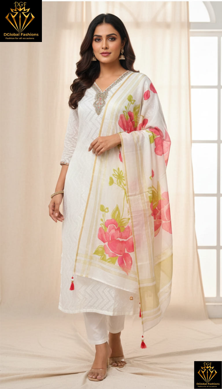 Designer silk kurta suit set