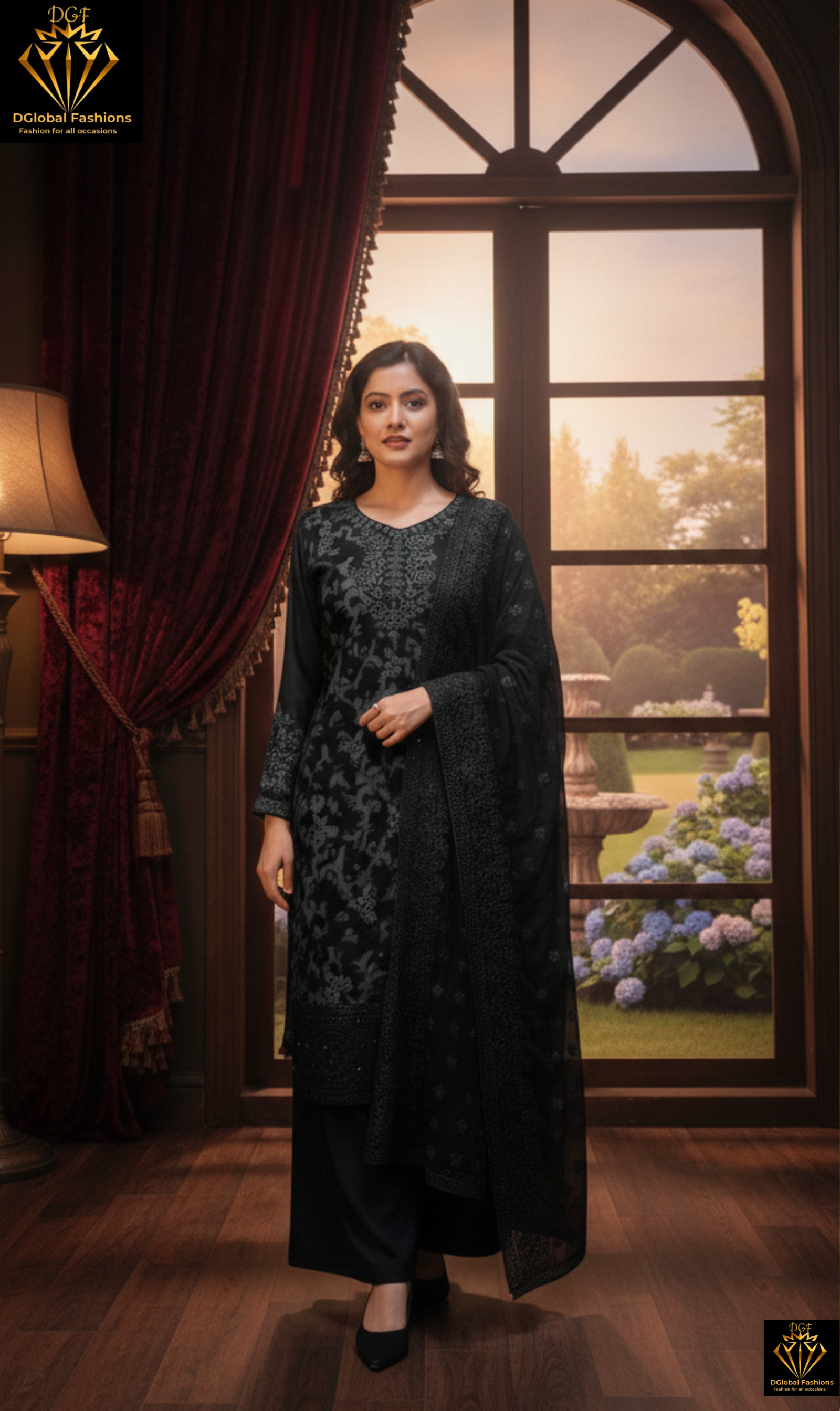 Georgette 3-Piece Suit Set with Fully Embroidery Dupatta