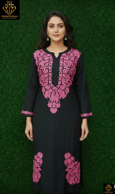 Lucknowi Chikankari Modal 3D Kurti