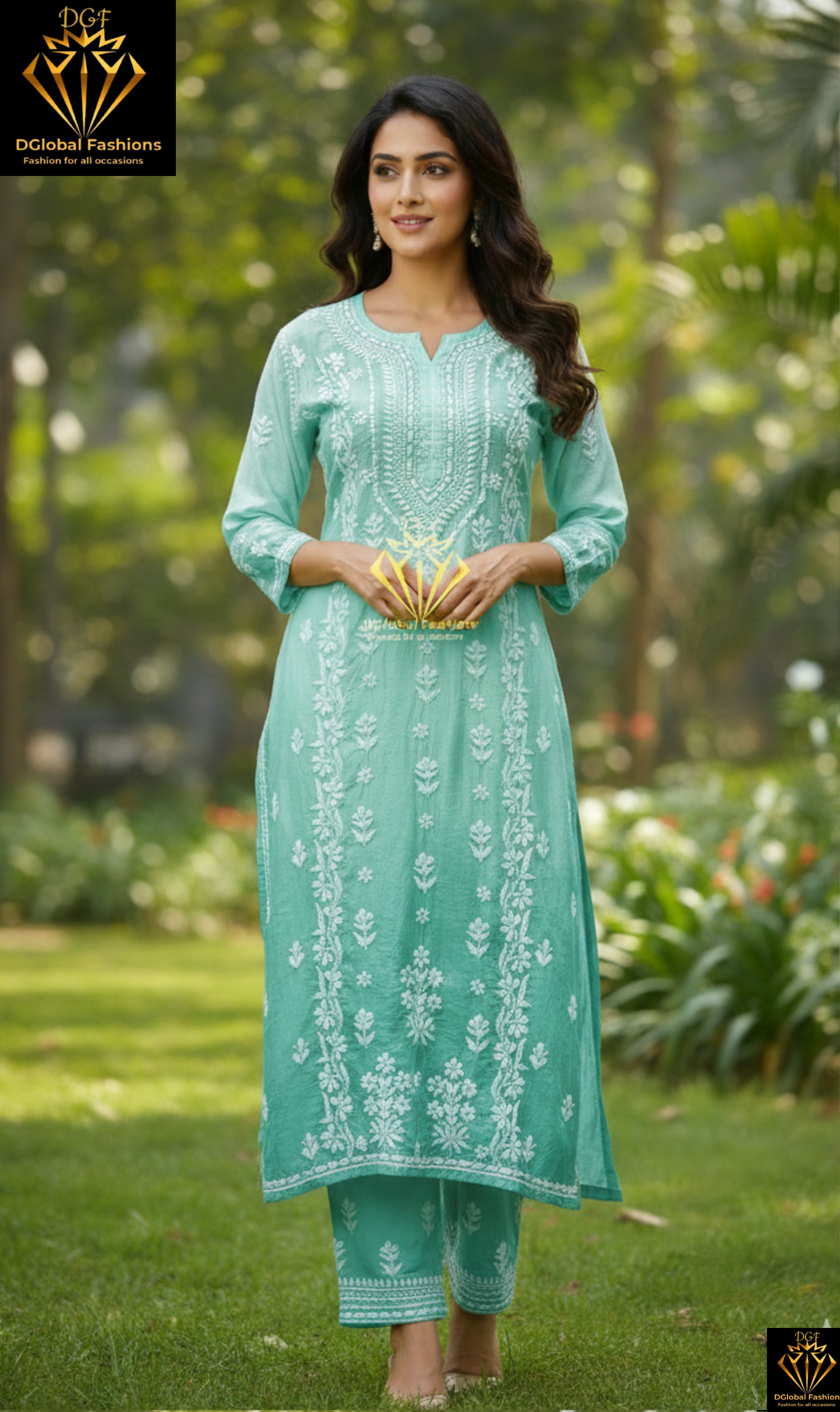 Chanderi silk 3D embroidered party wear coord set