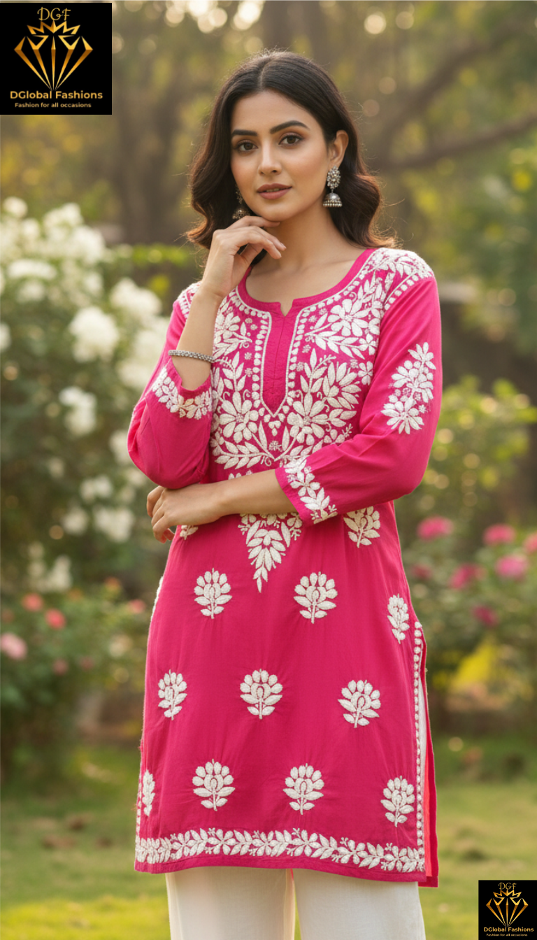 Chikankari modal short top