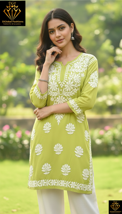 Chikankari modal short top