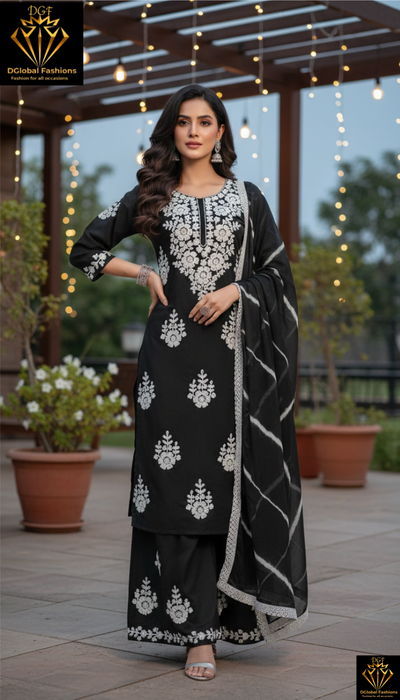 Elegant Embroidered Kurta Pant Set