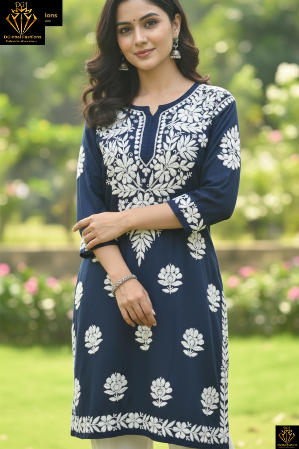 Chikankari modal short top