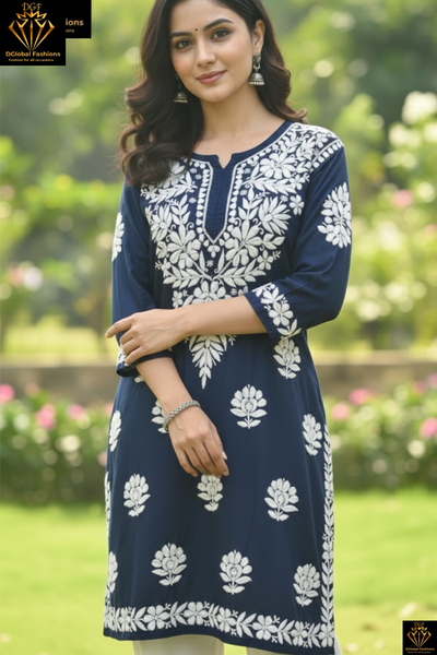 Chikankari modal short top