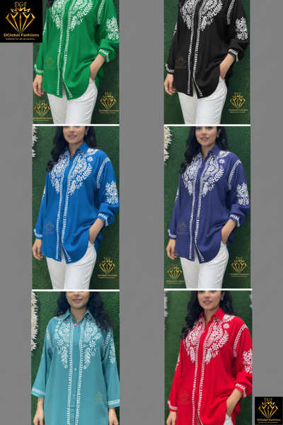 Lucknowi Chikankari Modal Shirt