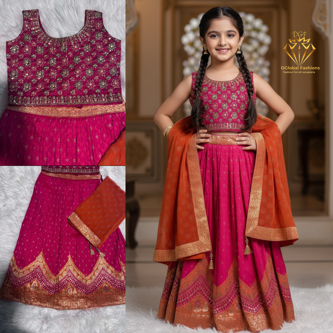 Designer Embroidered Lehenga Choli with Banarasi Dupatta