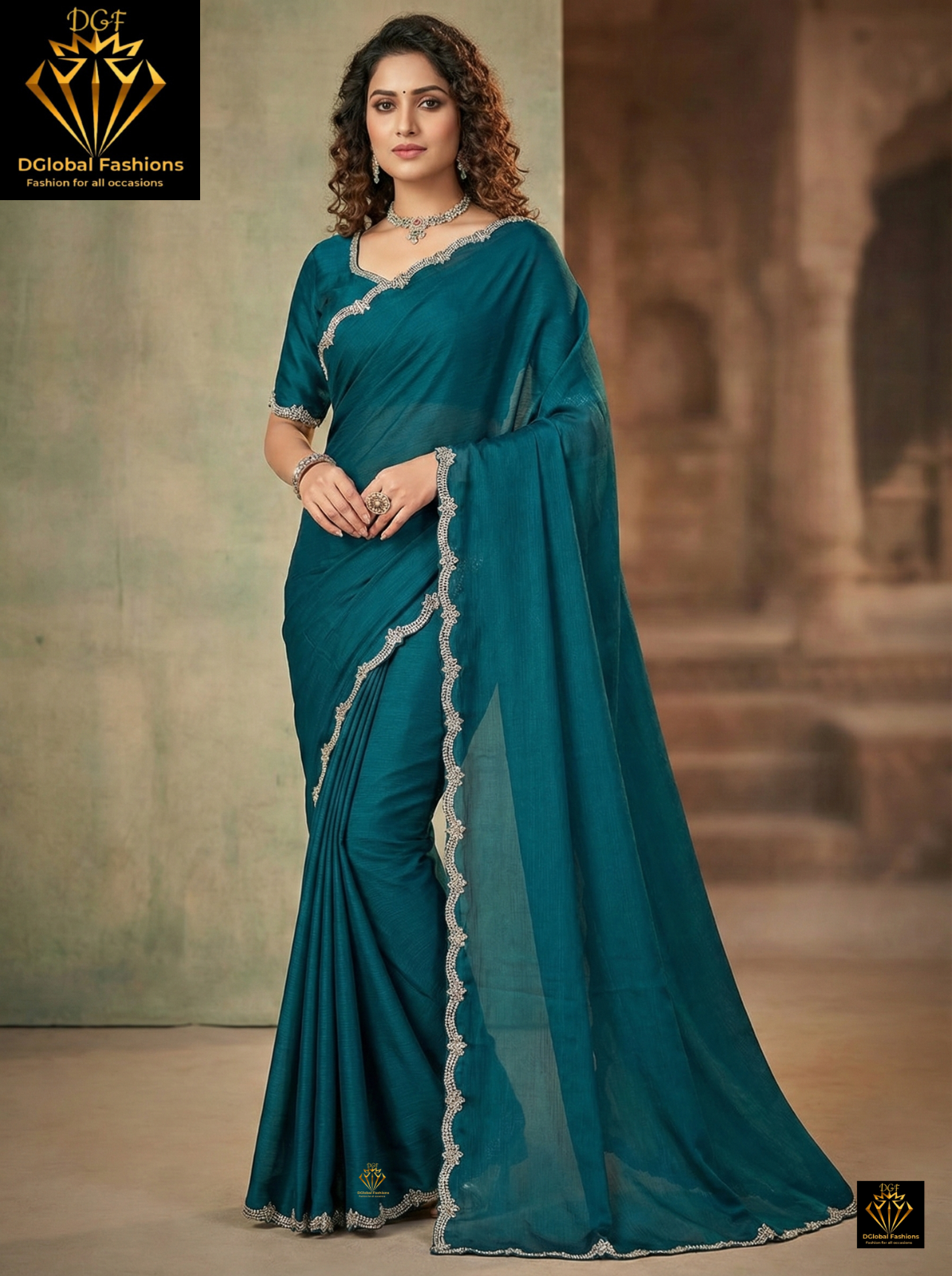 Tissue shimmer saree