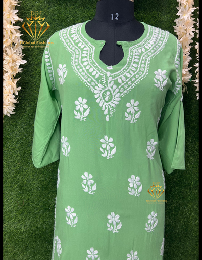 Lucknowi Chikankari Rayon Kurti