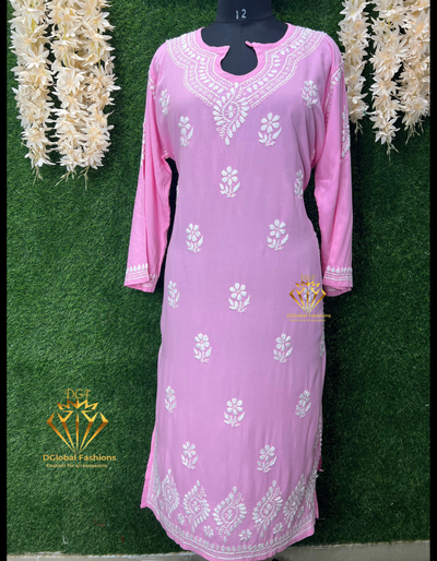 Lucknowi Chikankari Rayon Kurti
