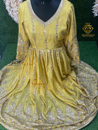 Designer Gown with Zari and Sequin Embroidery