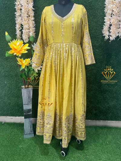 Designer Gown with Zari and Sequin Embroidery