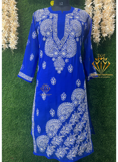 Lucknowi Chikankari Georgette Kurti