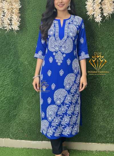 Lucknowi Chikankari Georgette Kurti