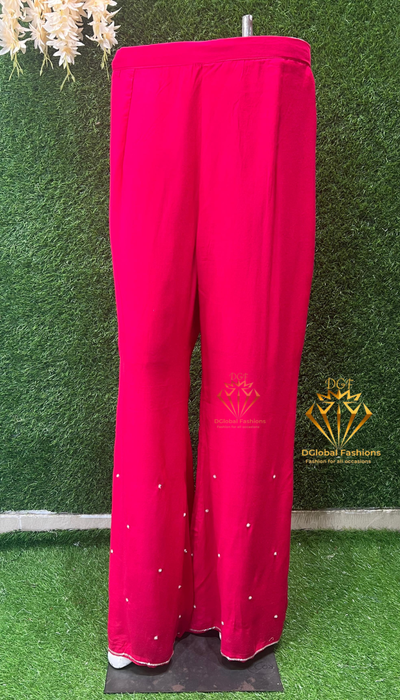 Sherwani-Style Crepe Suit with Pearl & Cutdana Embroidery