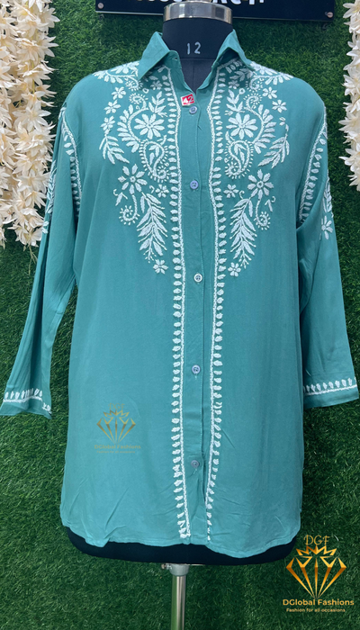 Lucknowi Chikankari Modal Shirt
