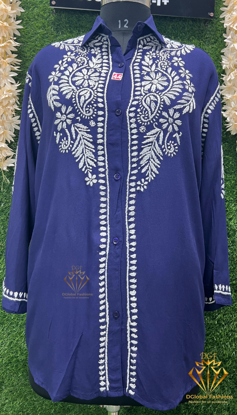 Lucknowi Chikankari Modal Shirt