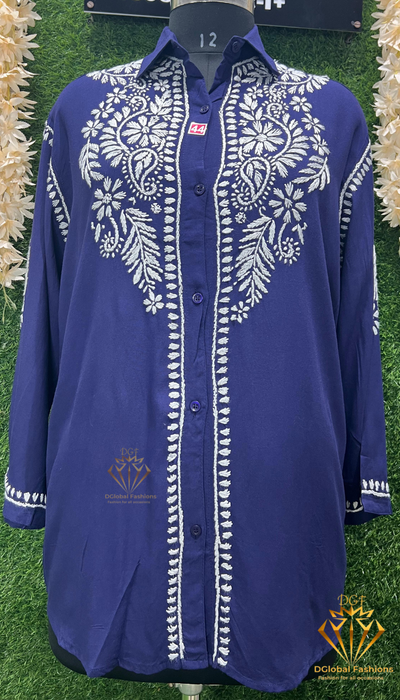 Lucknowi Chikankari Modal Shirt