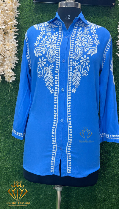 Lucknowi Chikankari Modal Shirt