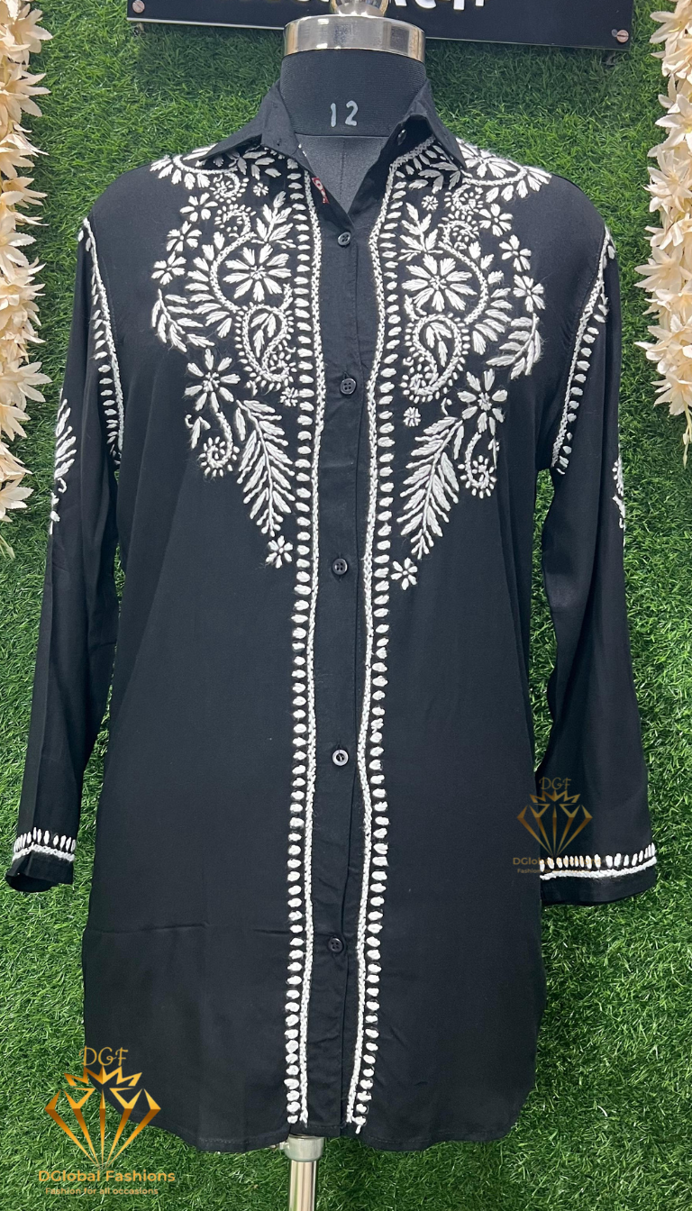 Lucknowi Chikankari Modal Shirt