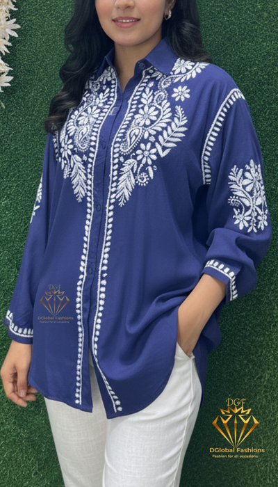 Lucknowi Chikankari Modal Shirt