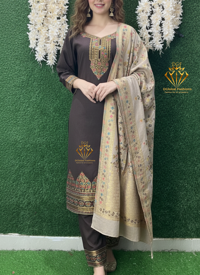Pashmina Banarasi Weaving Suit Set