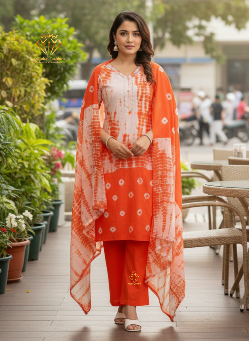 Cotton Shibori Hand Dyed Kurta Pant Set