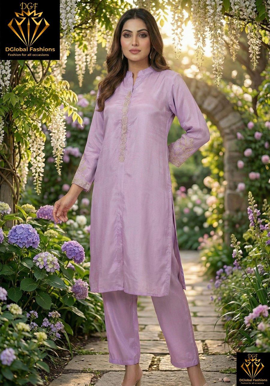 Crepe Co-Ord Set Featuring Cutdana Embroidery
