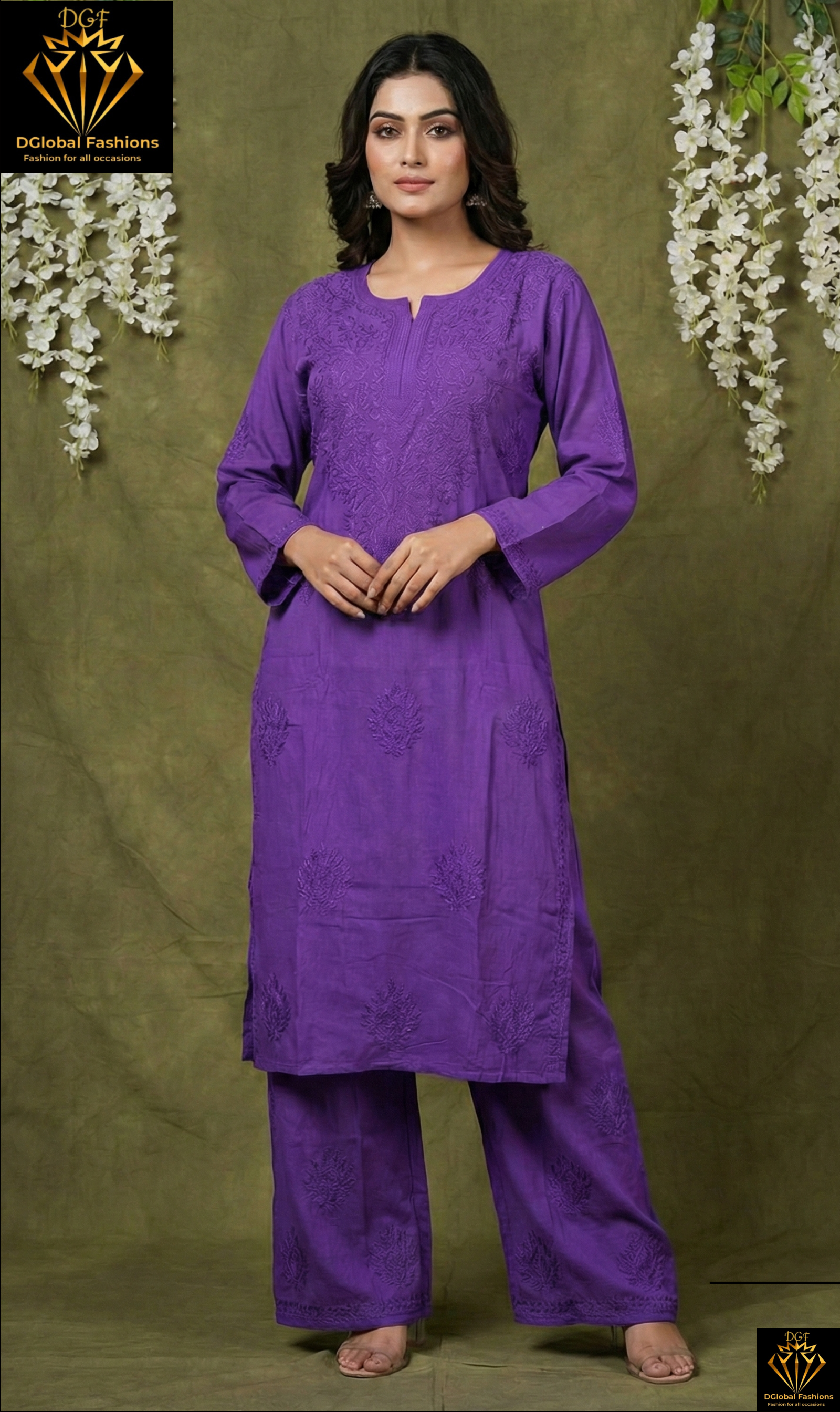 Lucknowi Chikankari Rayon Co-Ord Set