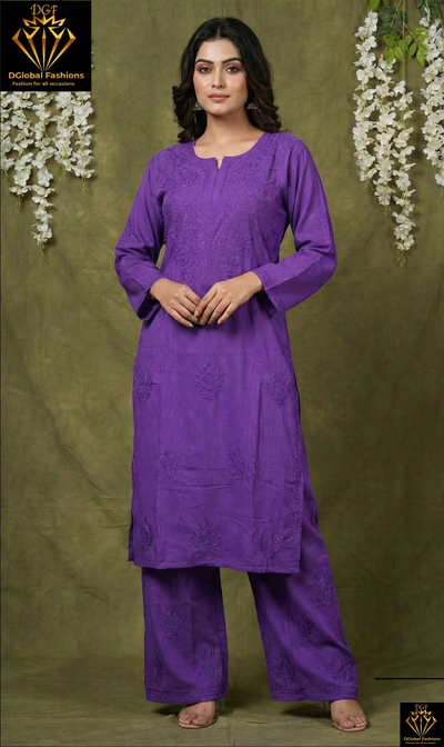 Lucknowi Chikankari Rayon Co-Ord Set