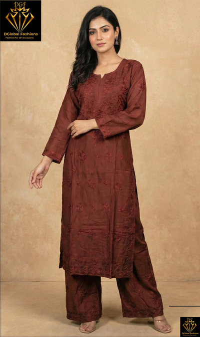 Lucknowi Chikankari Rayon Co-Ord Set