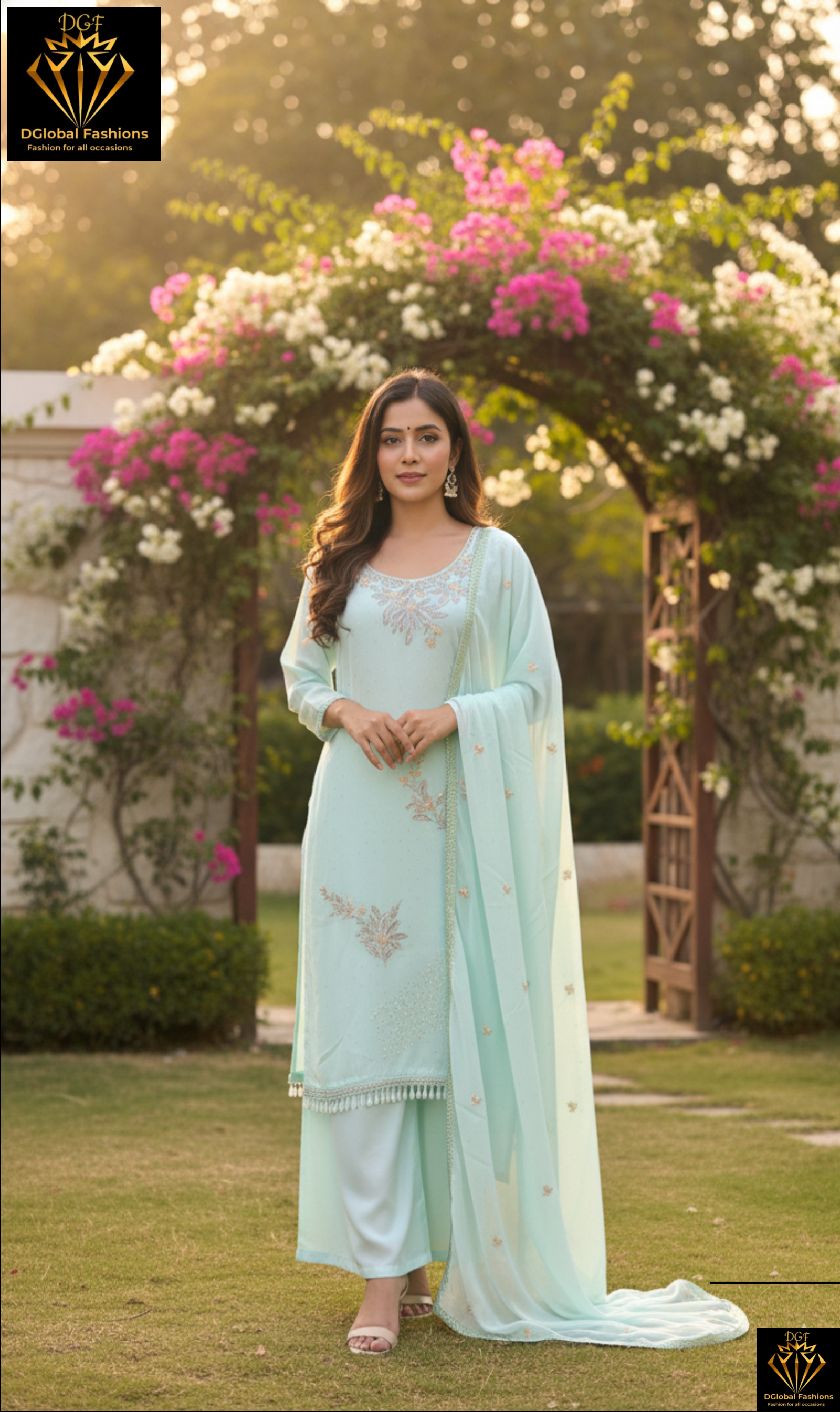 Georgette Suit Set with Embroidered Work