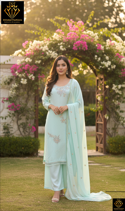 Georgette Suit Set with Embroidered Work