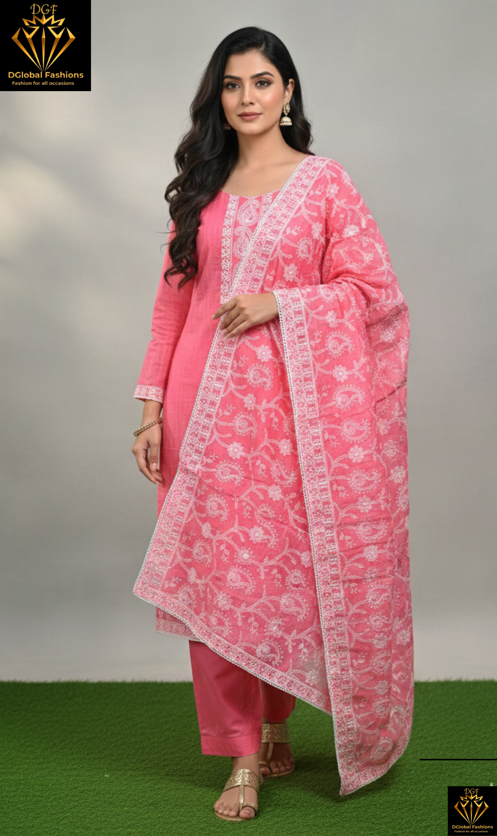 Chikankari Kurta Pant Set with Fully Hand-Embroidery Dupatta