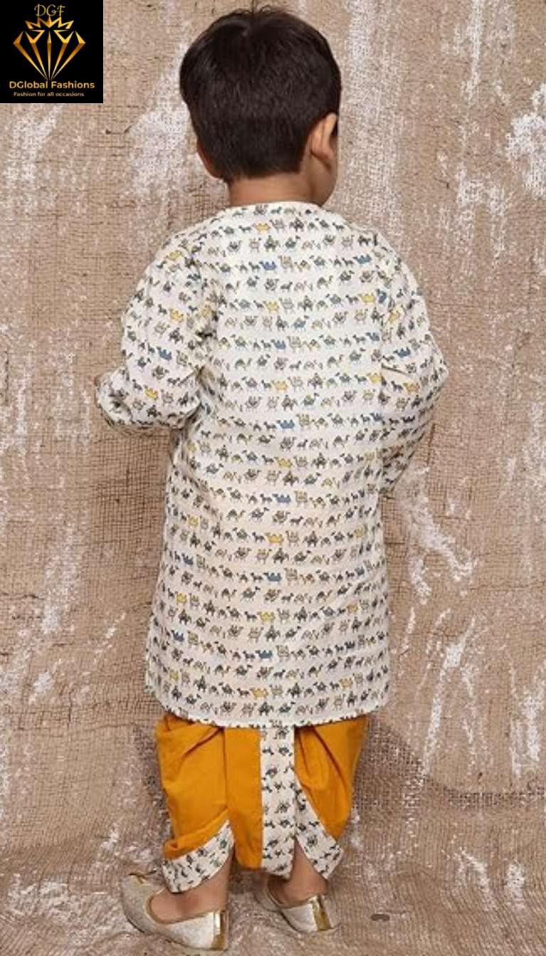 Kids Printed Kurta Dhoti Set for Boys